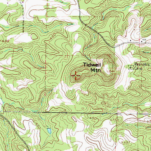 Topographic Map of Tidwell Mountain, TX