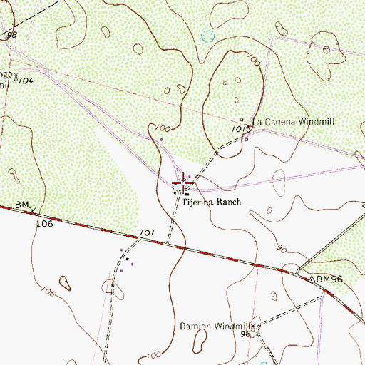 Topographic Map of Tijerina Ranch, TX
