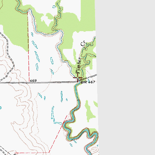 Topographic Map of Timber Creek, TX