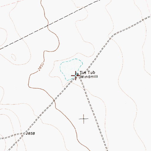 Topographic Map of Tin Tub Windmill, TX