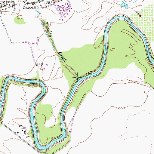 Topographic Map of Tinsley Creek, TX
