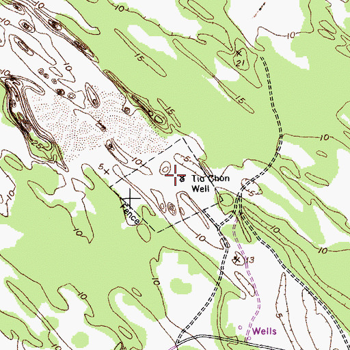 Topographic Map of Tio Chon Well, TX