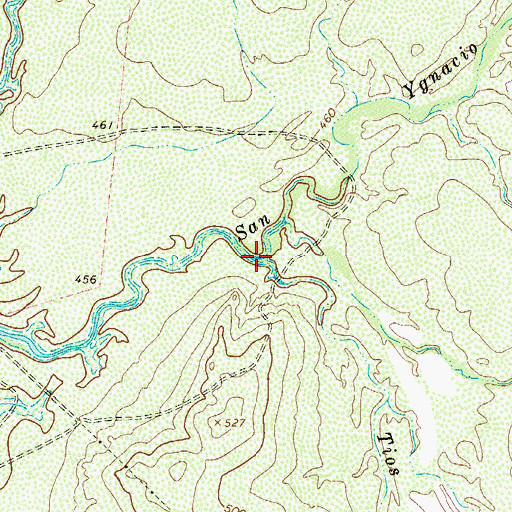 Topographic Map of Tios Creek, TX