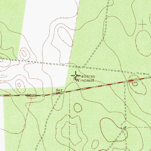 Topographic Map of Tiradores Windmill, TX