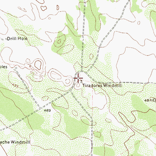 Topographic Map of Tiradores Windmill, TX