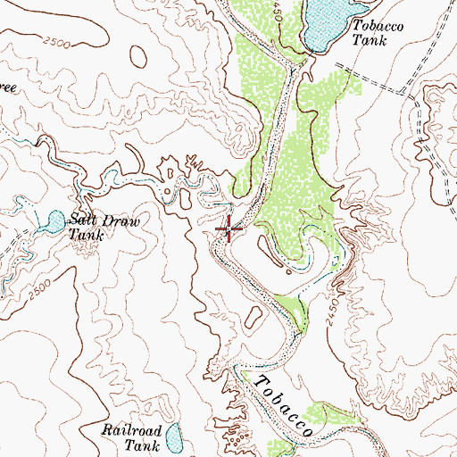 Topographic Map of Tobacco Creek, TX