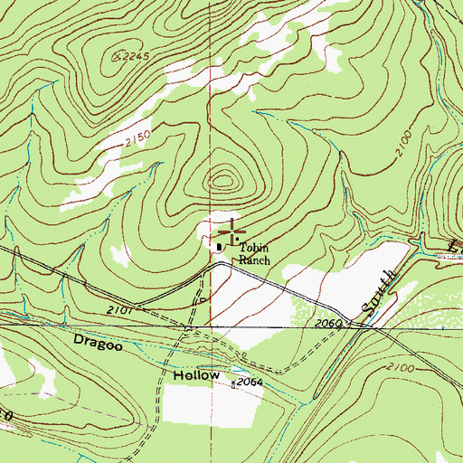 Topographic Map of Tobin Ranch, TX