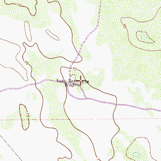 Topographic Map of Todos Santos Windmill, TX