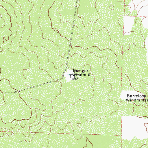Topographic Map of Toedgar Windmill, TX