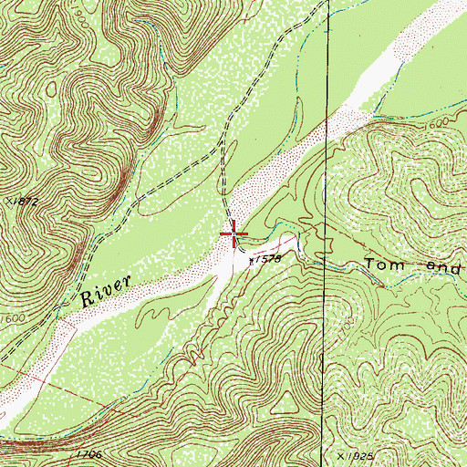 Topographic Map of Tom and Henry Canyon, TX