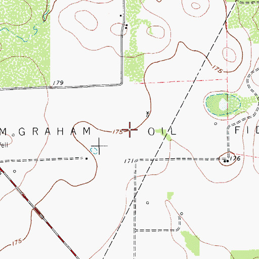 Topographic Map of Tom Graham Oil Field, TX