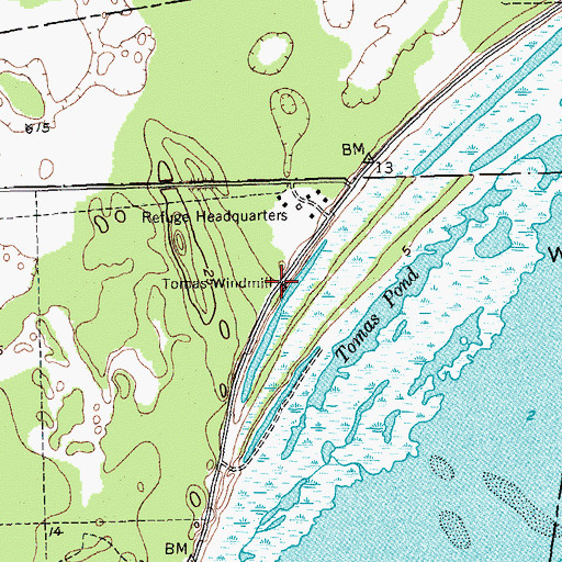 Topographic Map of Tomas Windmill, TX