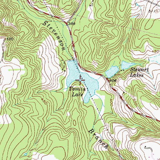 Topographic Map of Tomlin Lake, TX