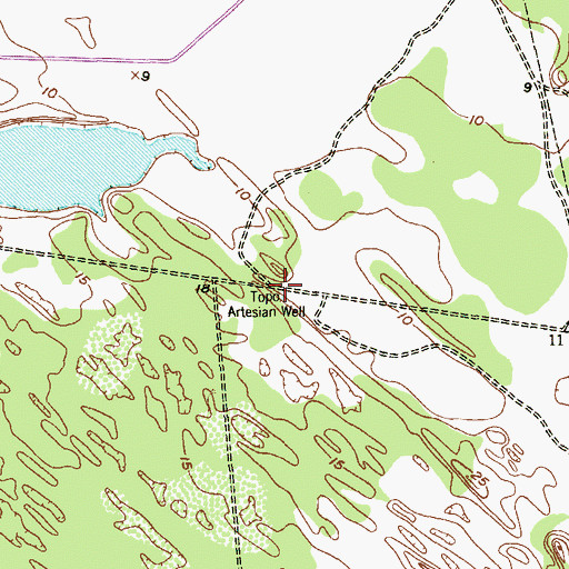 Topographic Map of Topo Artesian Well, TX