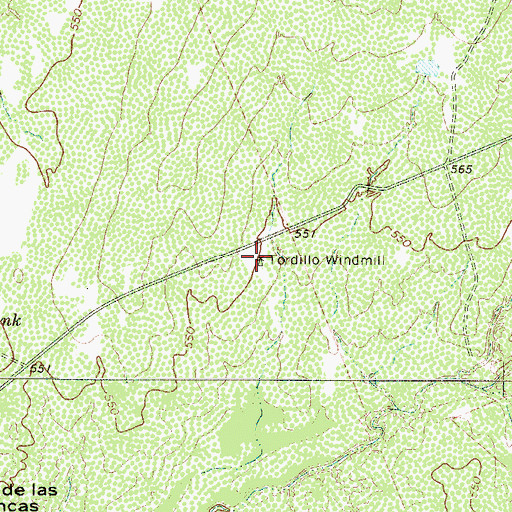 Topographic Map of Tordillo Windmill, TX