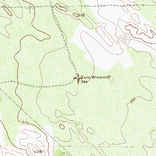 Topographic Map of Toro Windmill, TX