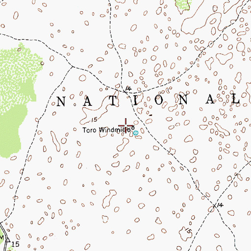 Topographic Map of Toro Windmill, TX