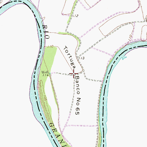 Topographic Map of Tortuga Banco Number 65, TX