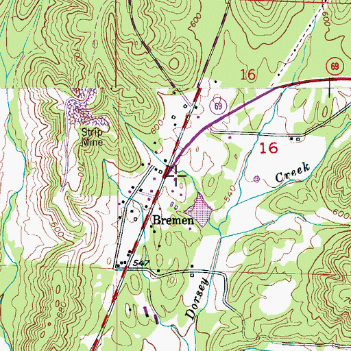 Topographic Map of Bremen Missionary Baptist Church, AL