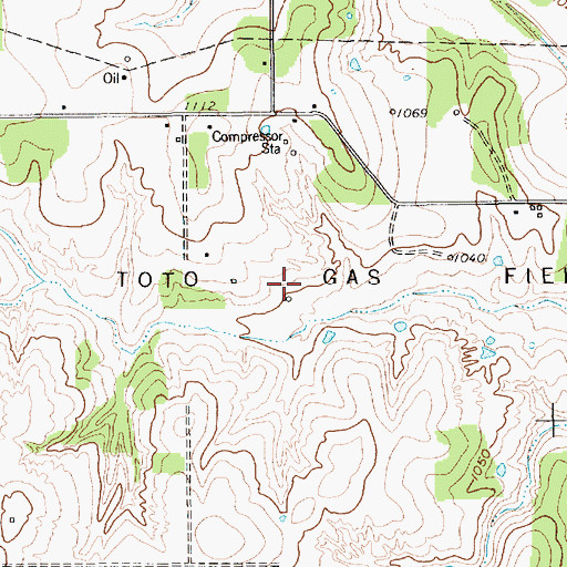 Topographic Map of Toto Gas Field, TX