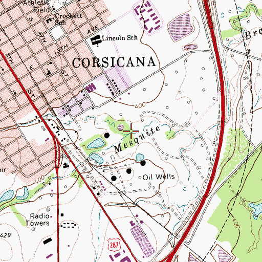 Topographic Map of Town Branch, TX