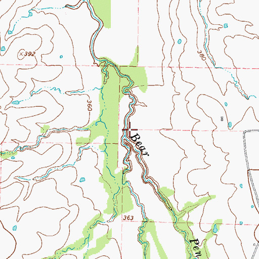 Topographic Map of Town Branch, TX
