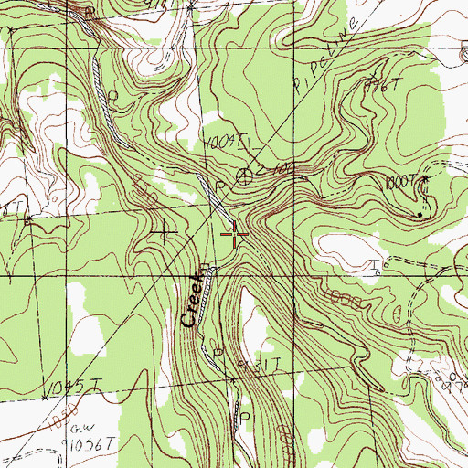 Topographic Map of Town Branch, TX