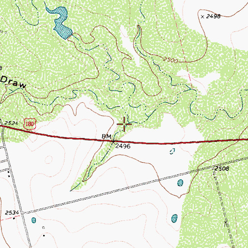 Topographic Map of Town Draw, TX