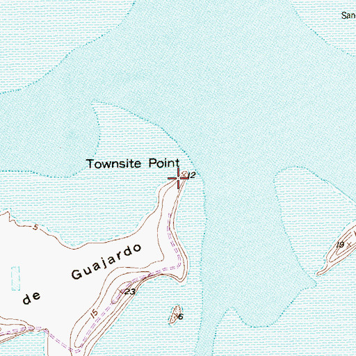 Topographic Map of Townsite Point, TX