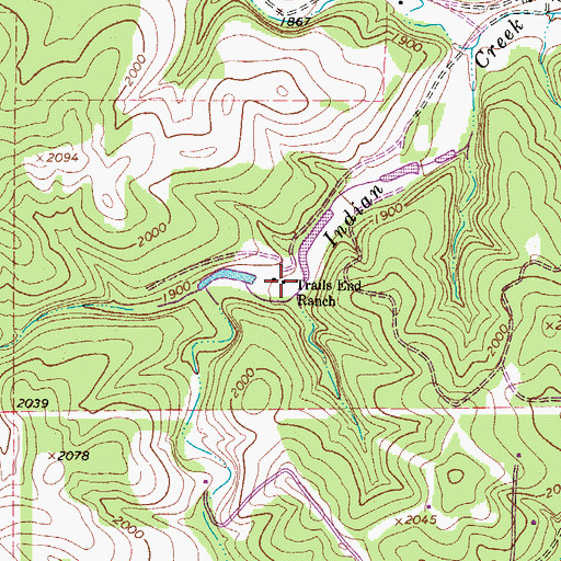 Topographic Map of Trails End Ranch, TX