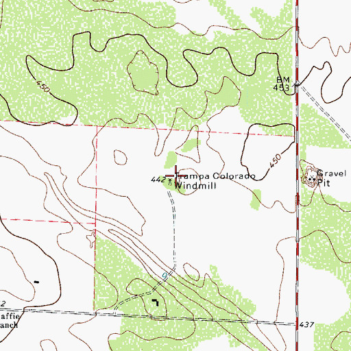 Topographic Map of Trampa Colorado Windmill, TX