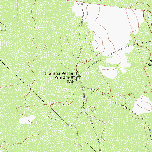 Topographic Map of Trampa Verde Windmill, TX