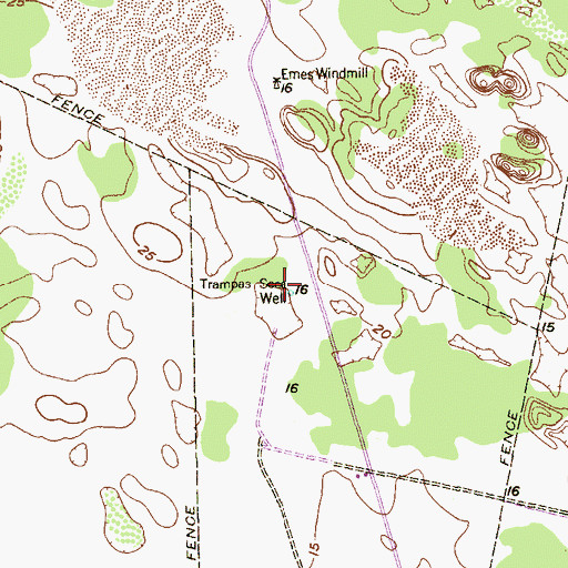 Topographic Map of Trampas Seca Well, TX