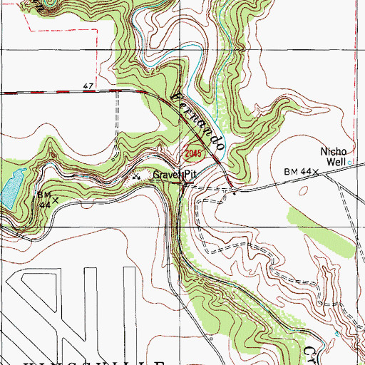 Topographic Map of Tranquitas Creek, TX