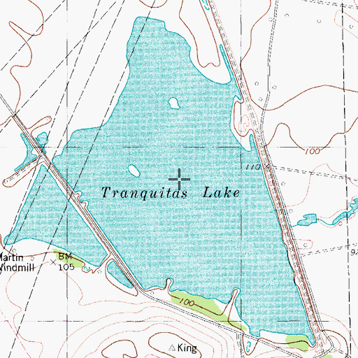 Topographic Map of Tranquitas Lake, TX