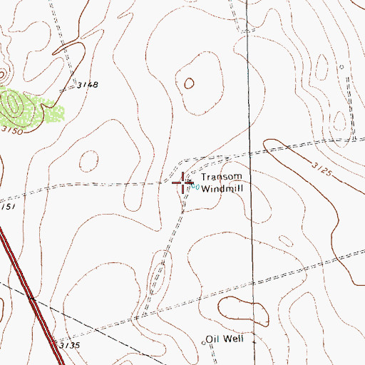 Topographic Map of Transom Windmill, TX
