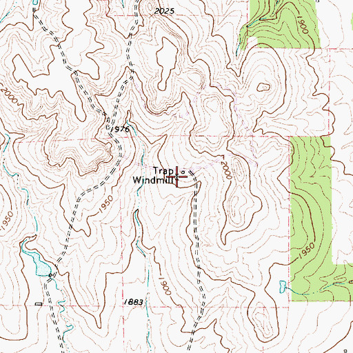 Topographic Map of Trap Windmill, TX