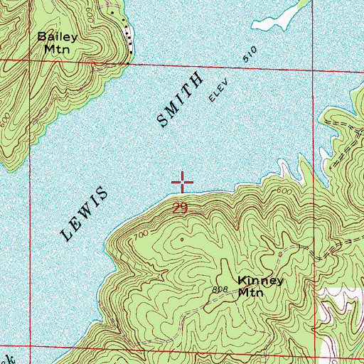 Topographic Map of Brushy Creek Cemetery, AL
