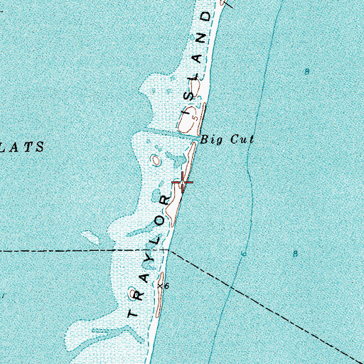Topographic Map of Traylor Island, TX