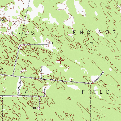 Topographic Map of Tres Encinos Oil Field, TX