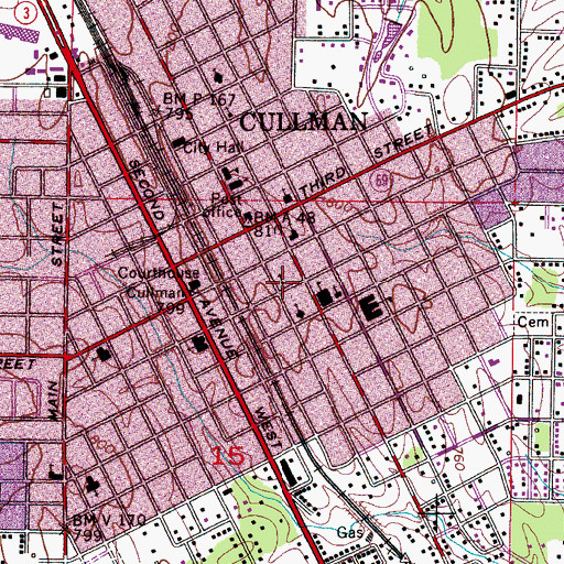 Topographic Map of Christ Lutheran Church, AL