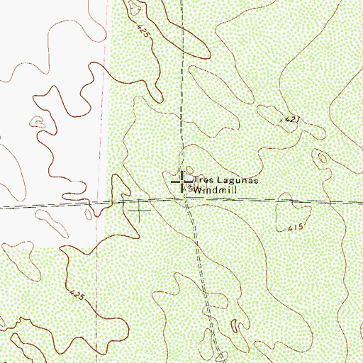 Topographic Map of Tres Lagunas Windmill, TX