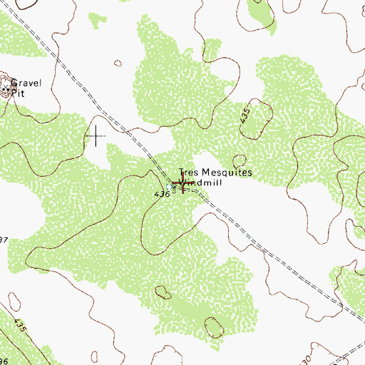 Topographic Map of Tres Mesquites Windmill, TX