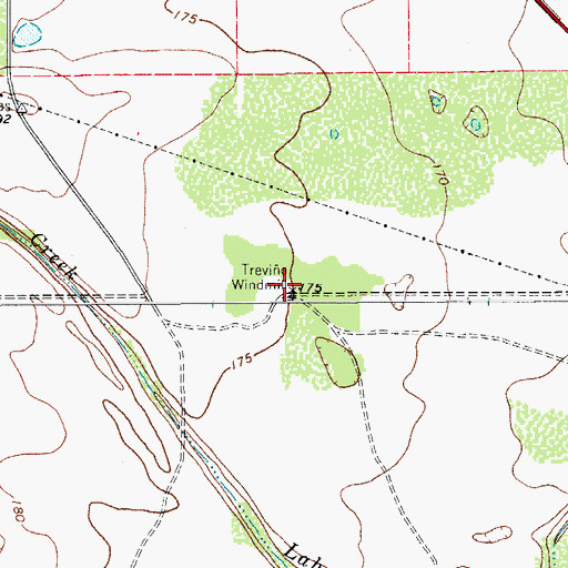 Topographic Map of Trevio Windmill, TX