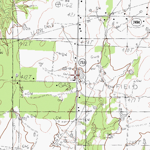 Topographic Map of Tri-City Church, TX
