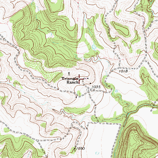 Topographic Map of Triangle Ranch, TX