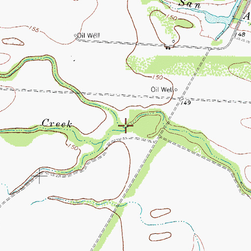 Topographic Map of Trinidad Creek, TX