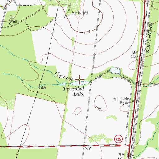 Topographic Map of Trinidad Lake, TX