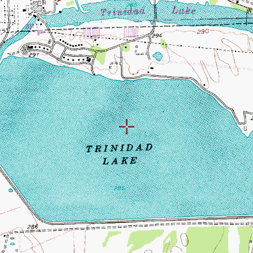 Topographic Map of Trinidad Lake, TX