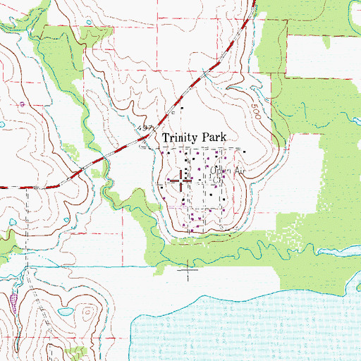 Topographic Map of Trinity Park, TX